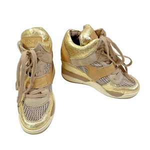Limited by ASN Funky Gold Leather Lace Up Sneakers EU 39 US 6.5